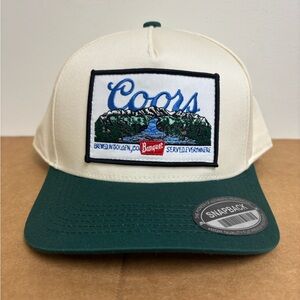Coors Snapback Hat with Green Brim